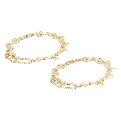 Teejh Mairaa Pearl and Polki Anklet
