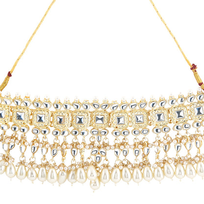 Teejh Kanisha Pearl and Polki Necklace Set