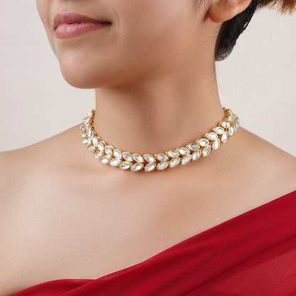 Teejh Zareen Gold and kundan Princess Necklace