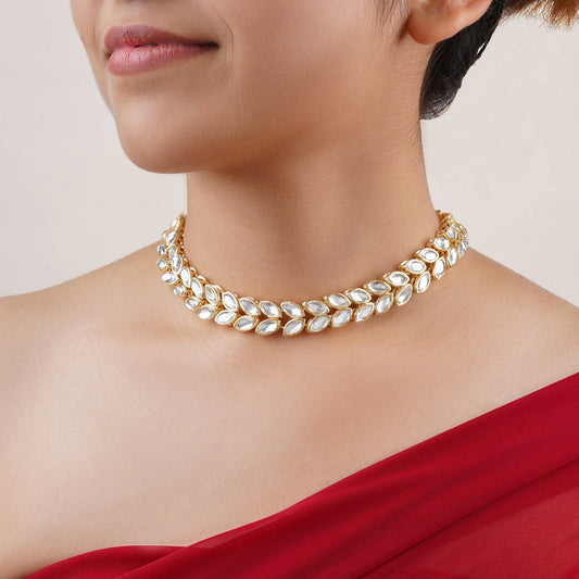 Teejh Zareen Gold and kundan Princess Necklace