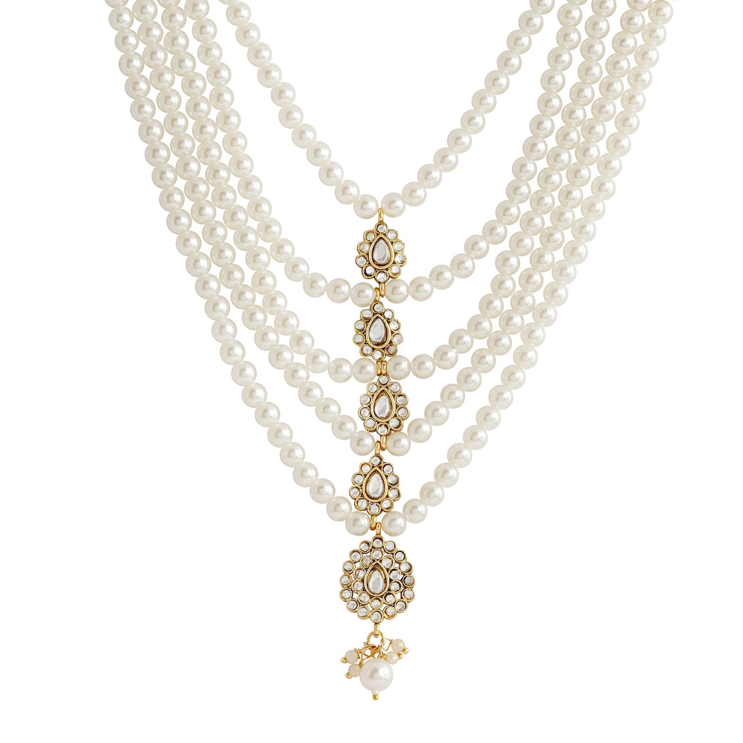Teejh Gaekwar White Gold Necklace Set