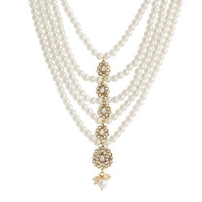 Teejh Gaekwar White Gold Necklace Set