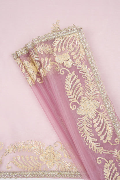 Teejh Raunaq Lilac Net Gota Saree