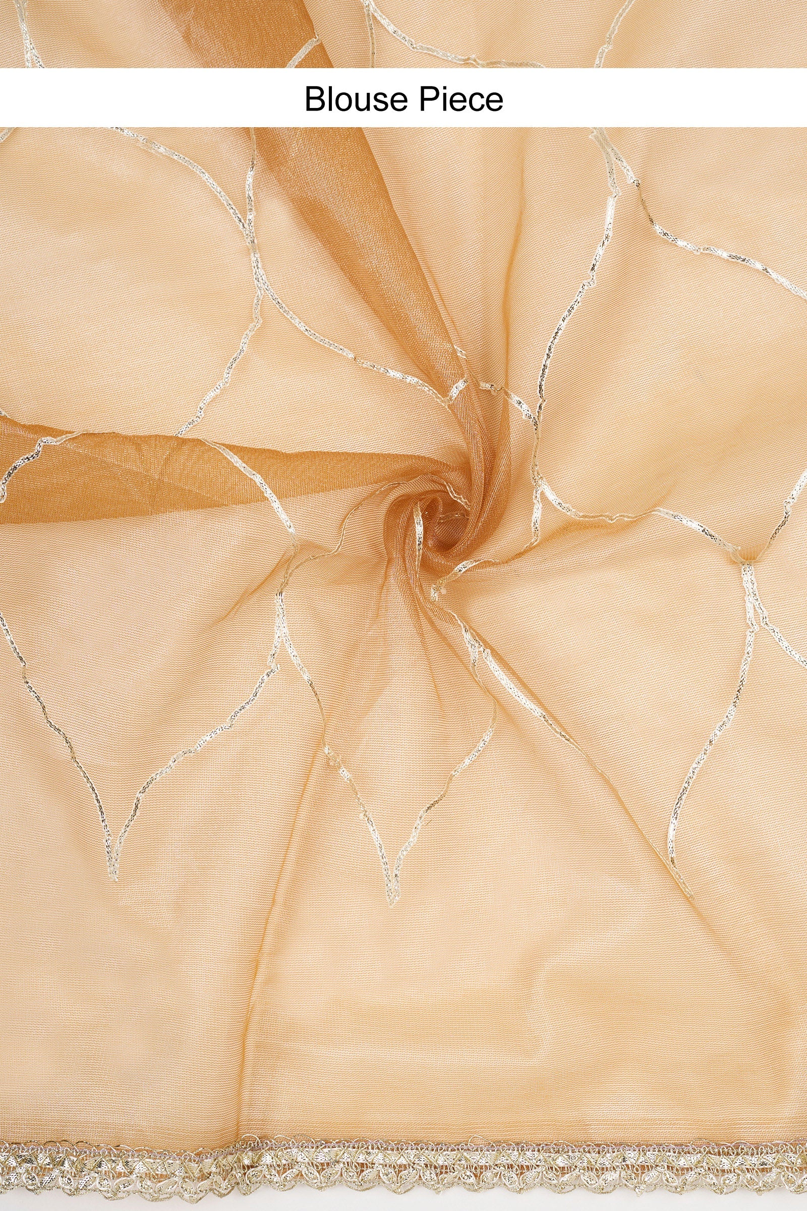 Teejh Raunaq Peach Orange Net Gota Saree