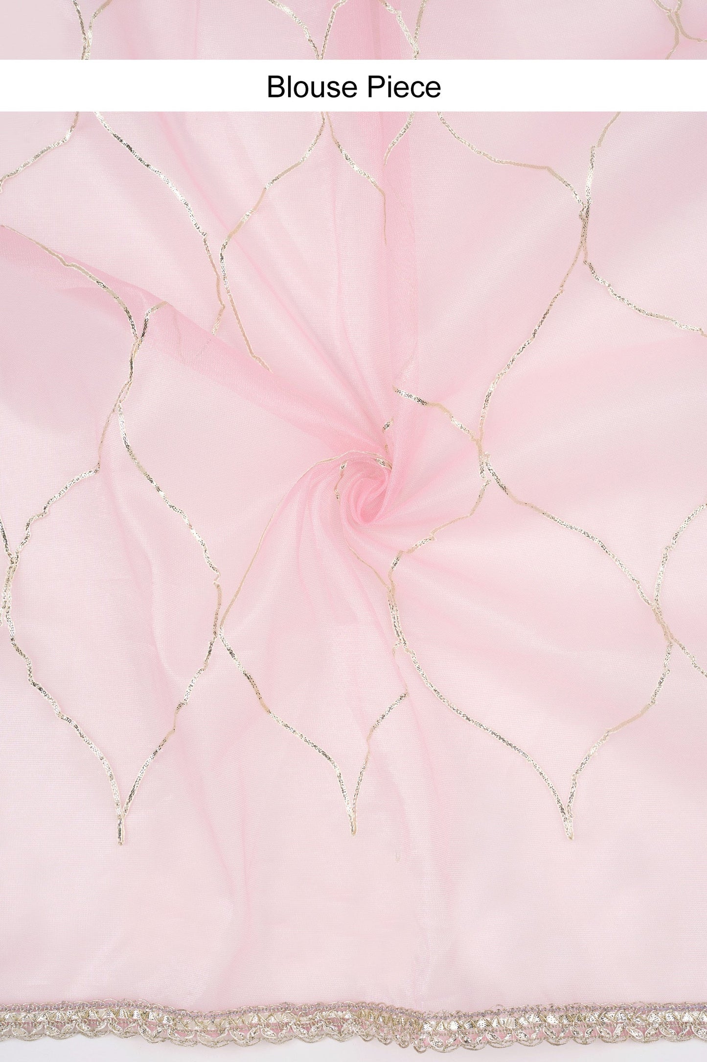 Teejh Baani Pink Net Gota Saree
