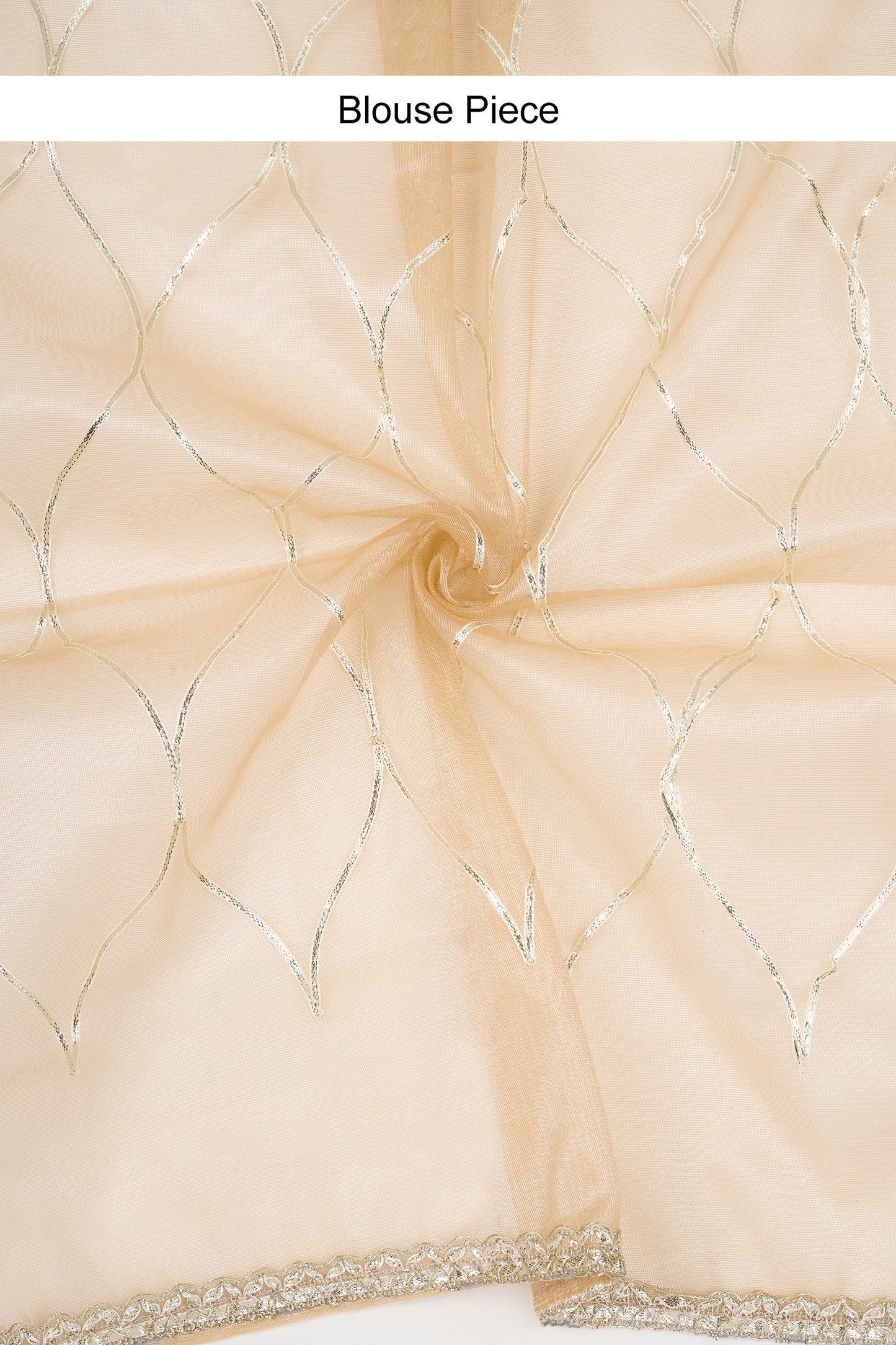 Teejh Meheriye Champagne Net Gota Saree