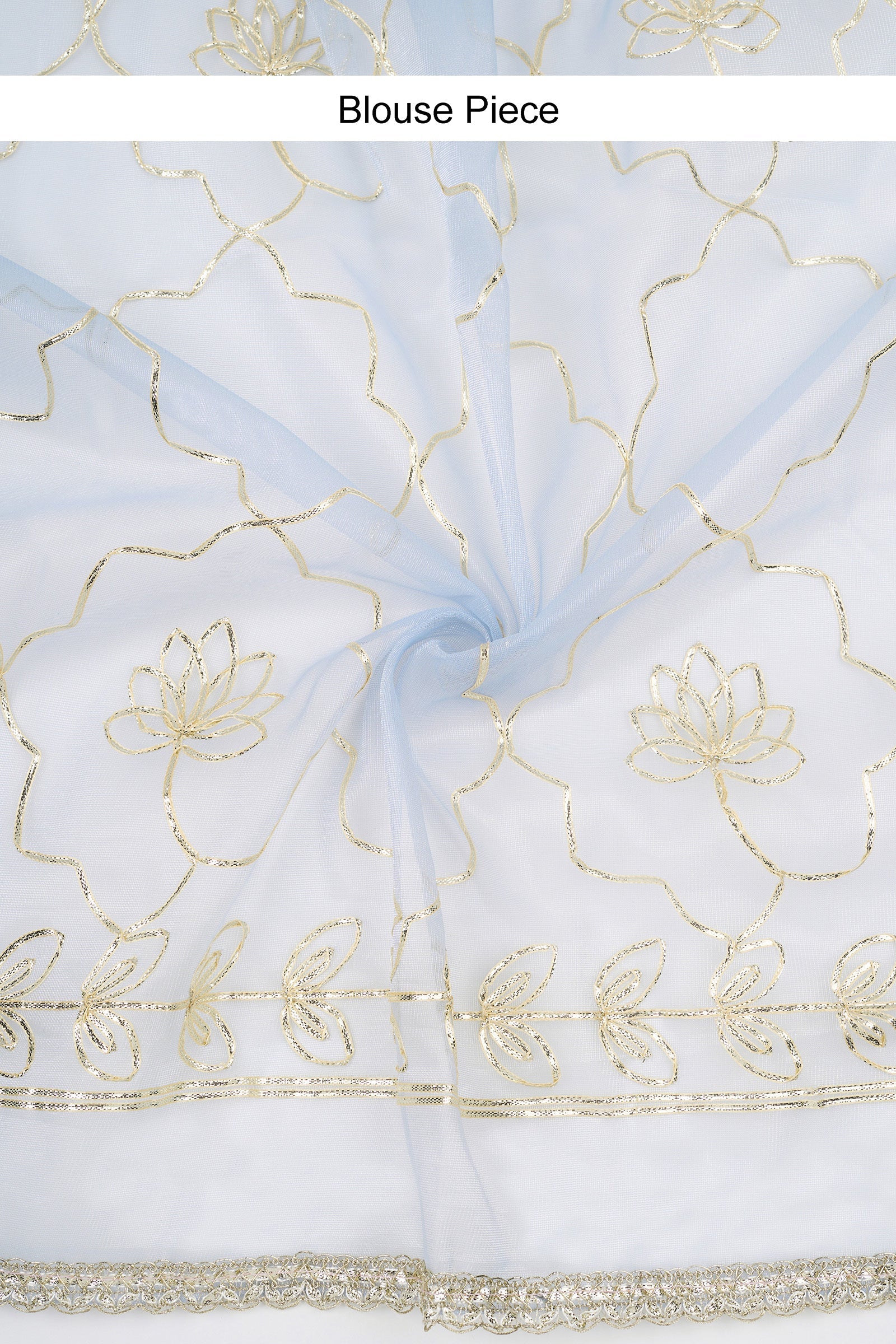 Teejh Silsila powder Blue Net Gota Saree