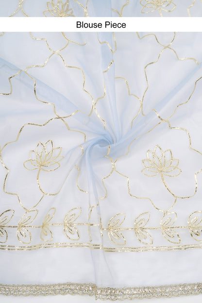 Teejh Silsila powder Blue Net Gota Saree