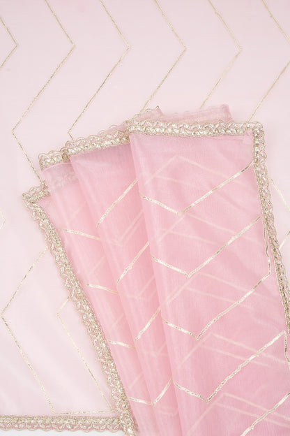 Teejh Rabina Light Pink Net Gota Saree