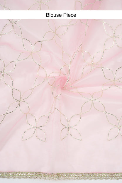 Teejh Mehefil Light Pink Net Gota Saree