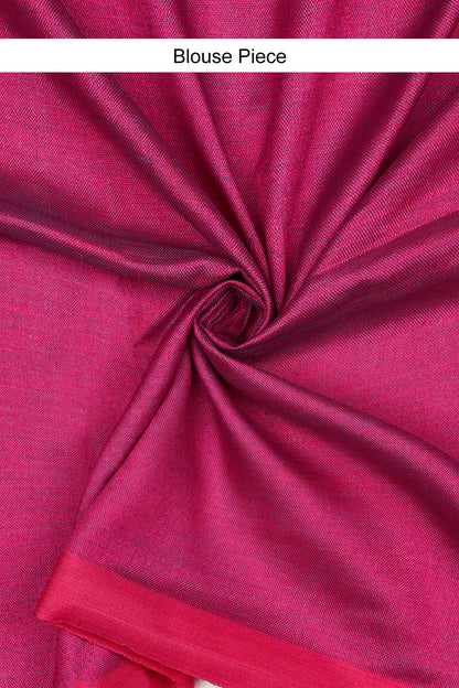 Teejh Bare Hues Blue and Pink Color Block Saree
