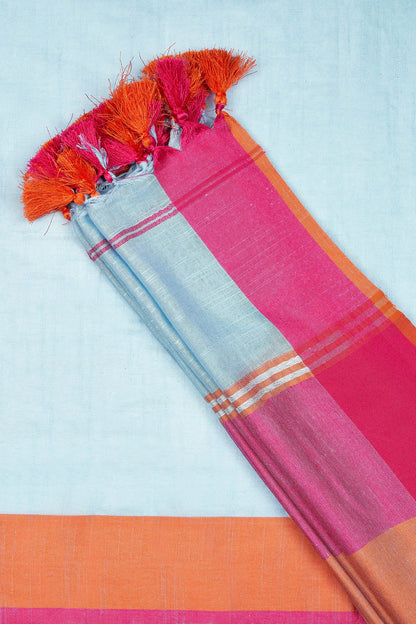 Teejh Atrangi Pink and light blur Color Block Saree