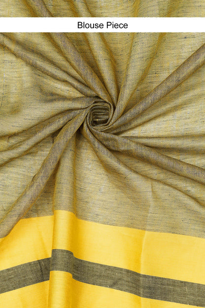 Teejh Edgy Tone Navy Blue and yellow Color Block Saree