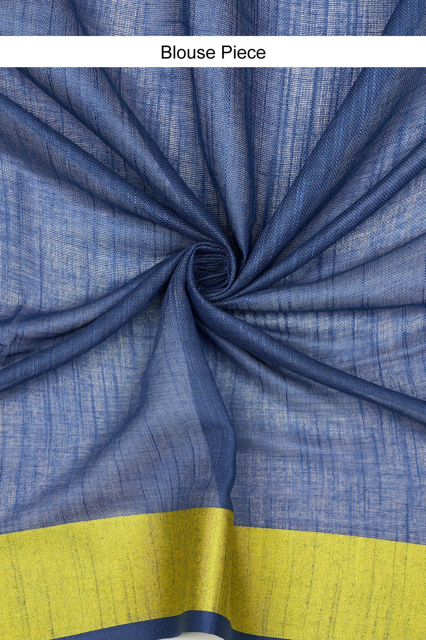 Teejh Eleganza Navy Blue and Lime Color Block Saree
