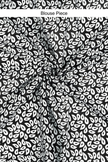 Teejh Shubali Black Hand Blockprint Saree
