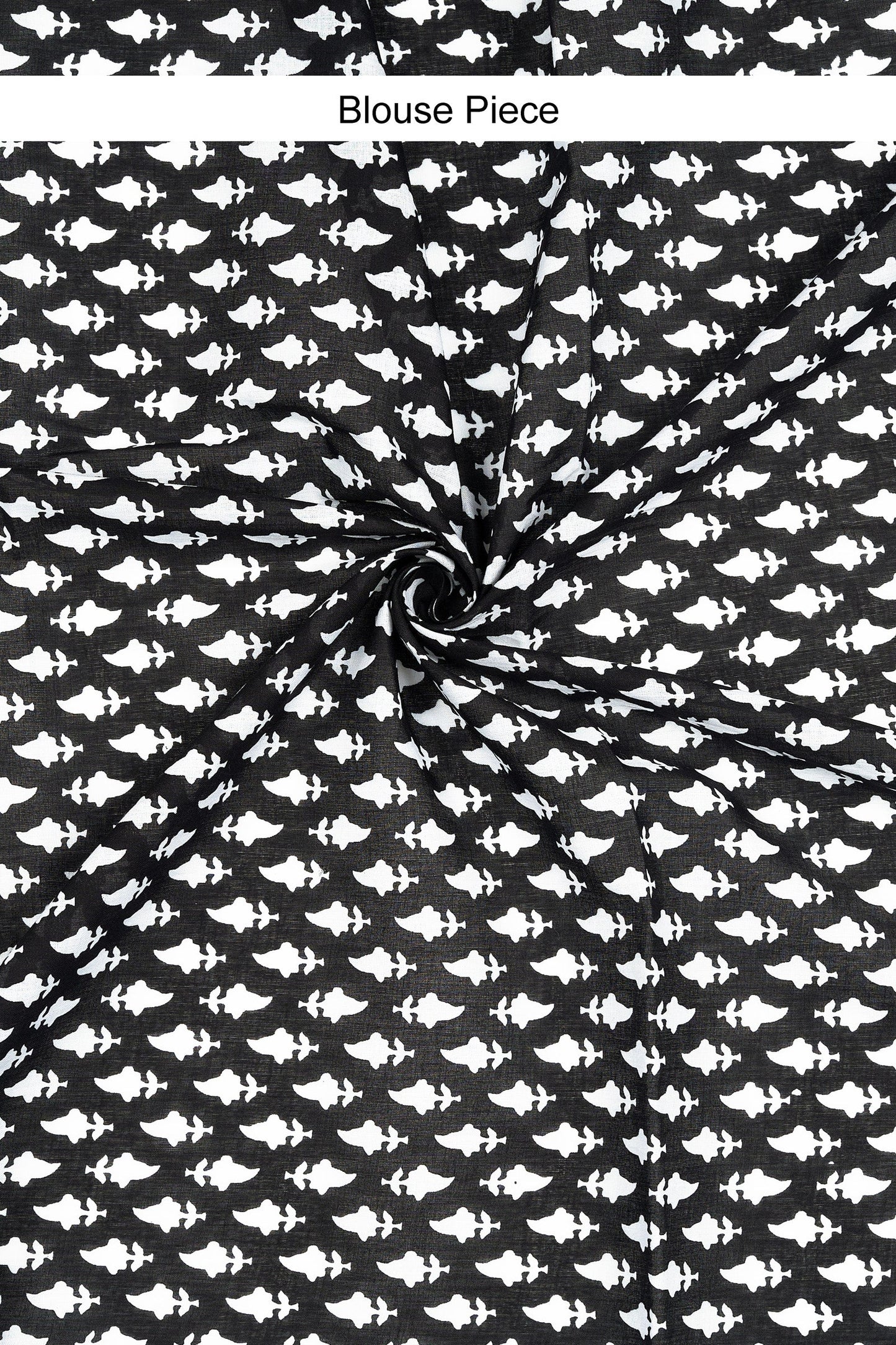 Teejh Sarasmi Black Hand Blockprint Saree