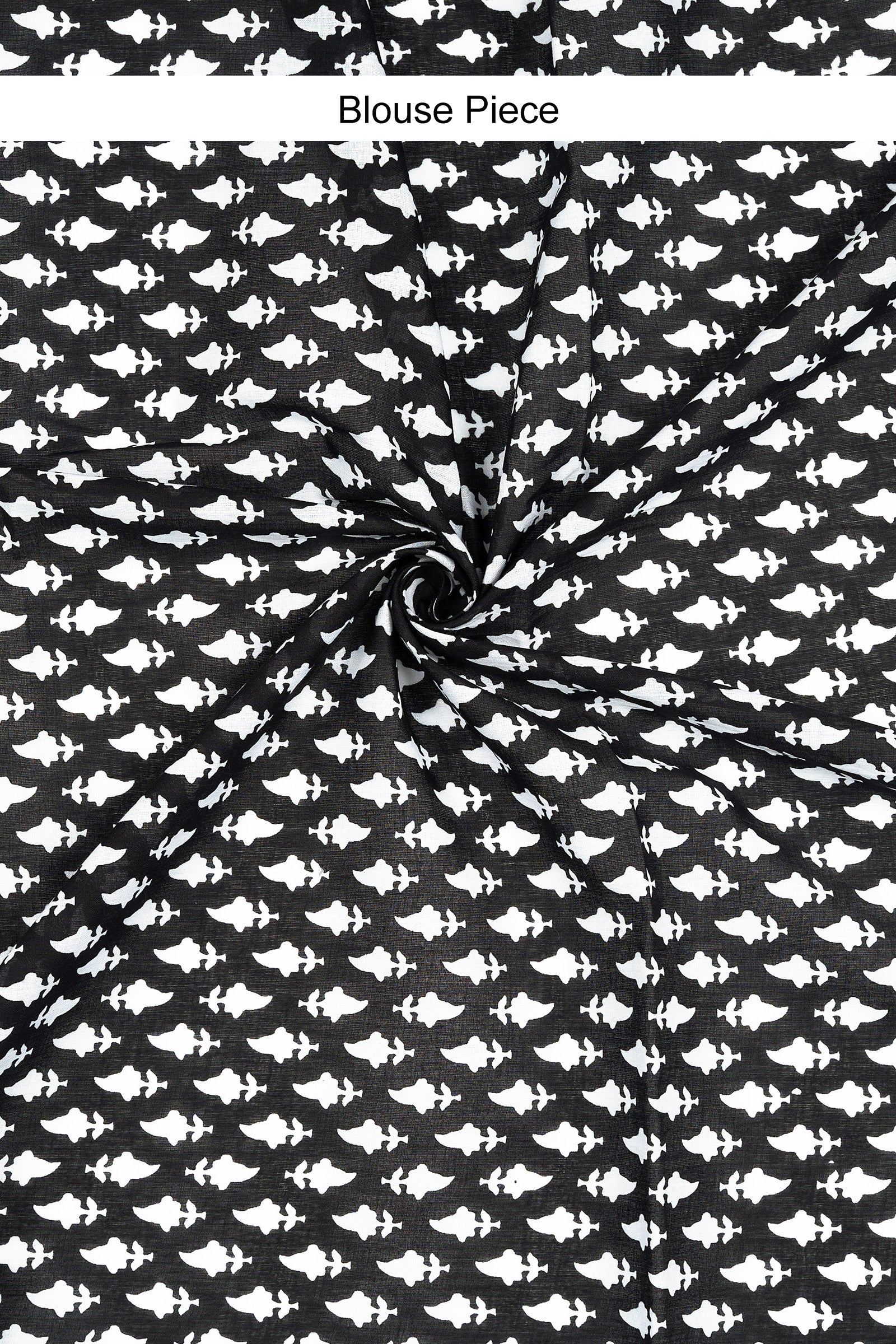 Teejh Sarasmi Black Hand Blockprint Saree