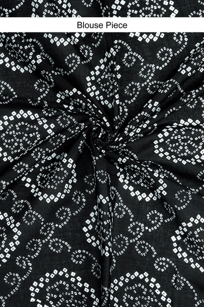 Teejh Sindhura Black Hand Blockprint Saree