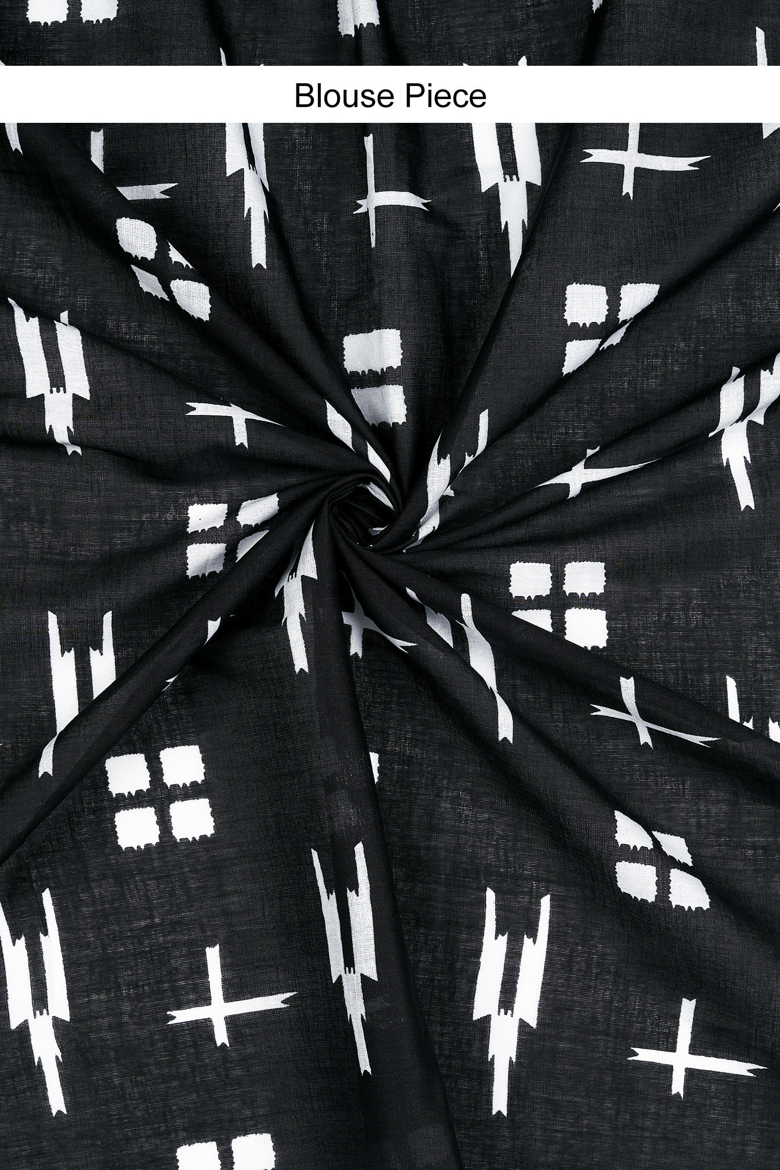 Teejh Ravisha Black Hand Blockprint Saree