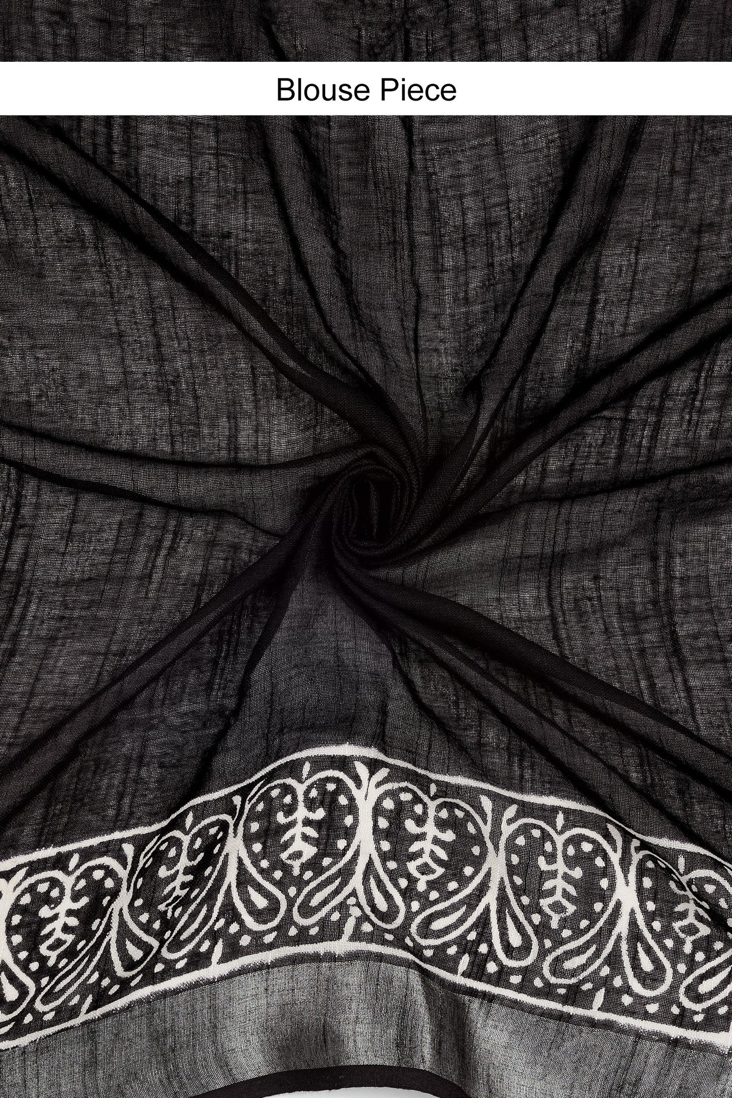 Teejh Dayani Black Hand Blockprint Saree