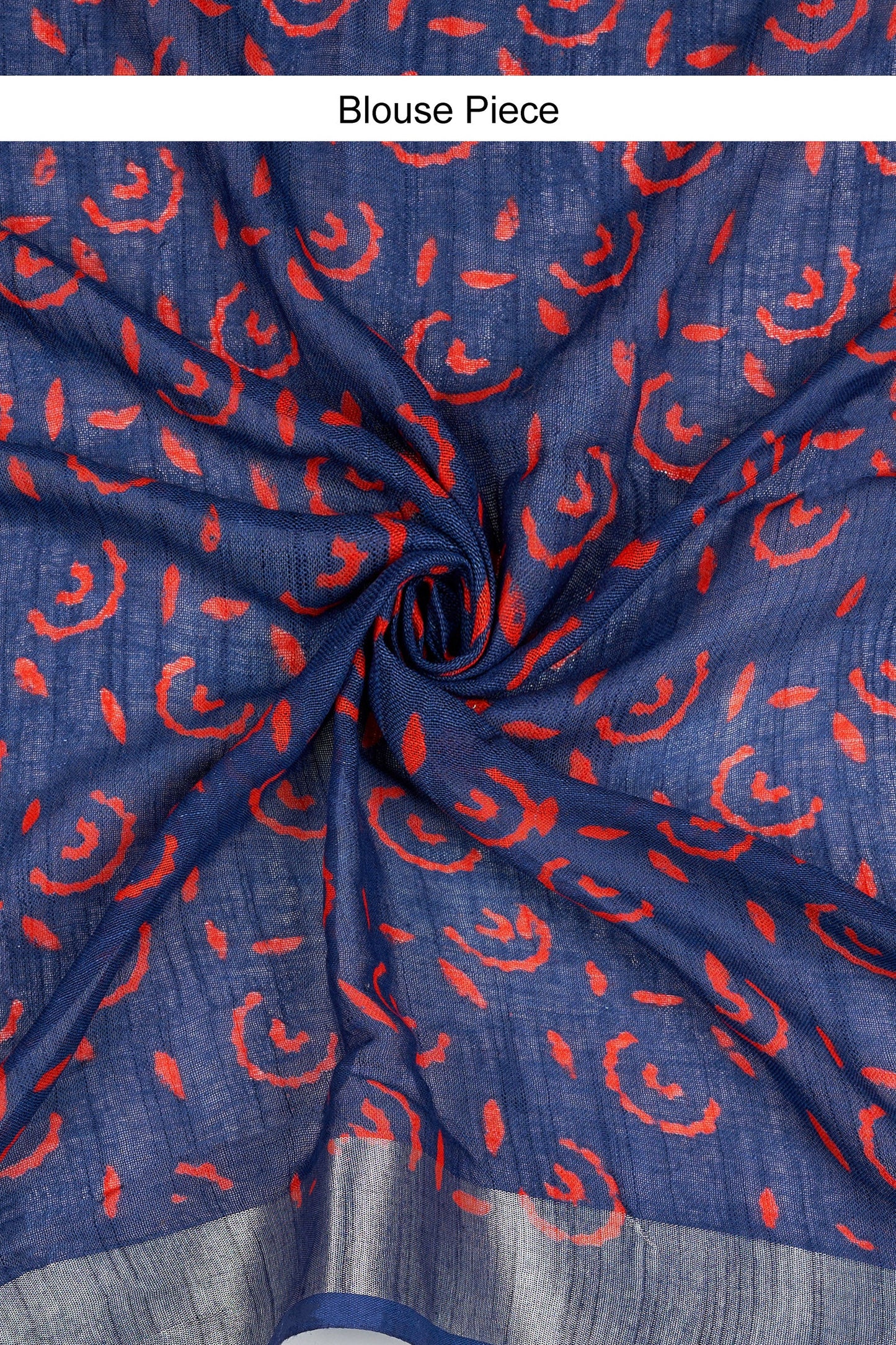 Teejh Kritaali Indigo & Red Hand Blockprint Saree