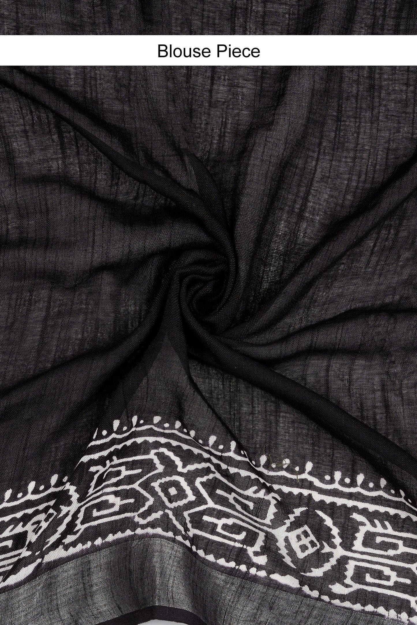 Teejh Kotisha Black Hand Blockprint Saree