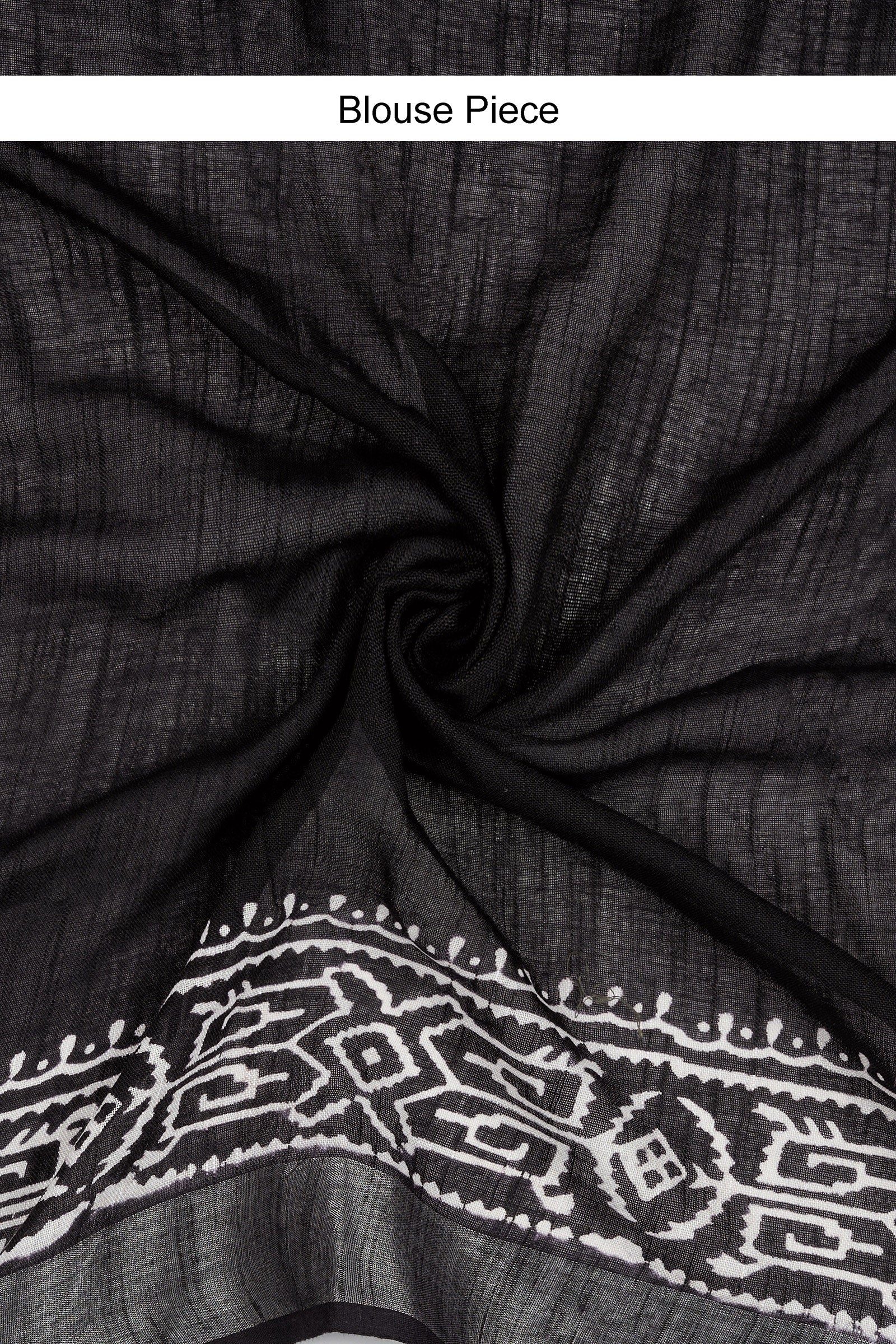 Teejh Kotisha Black Hand Blockprint Saree