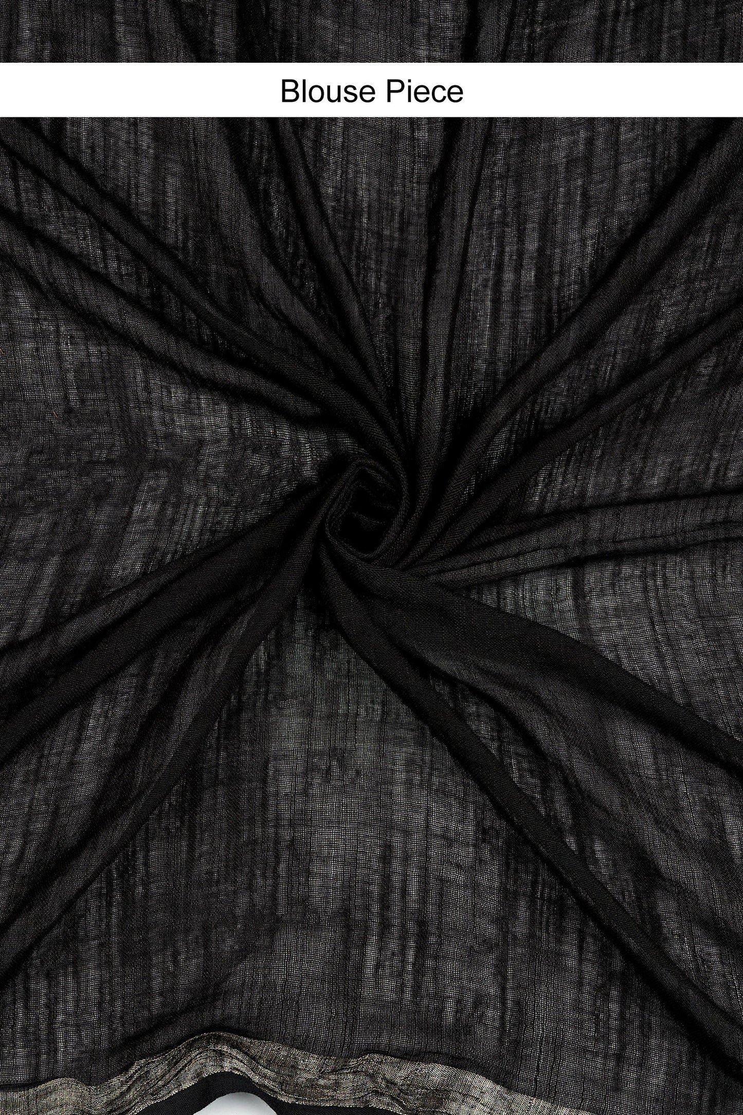 Teejh Aruvya Black Hand Blockprint Saree