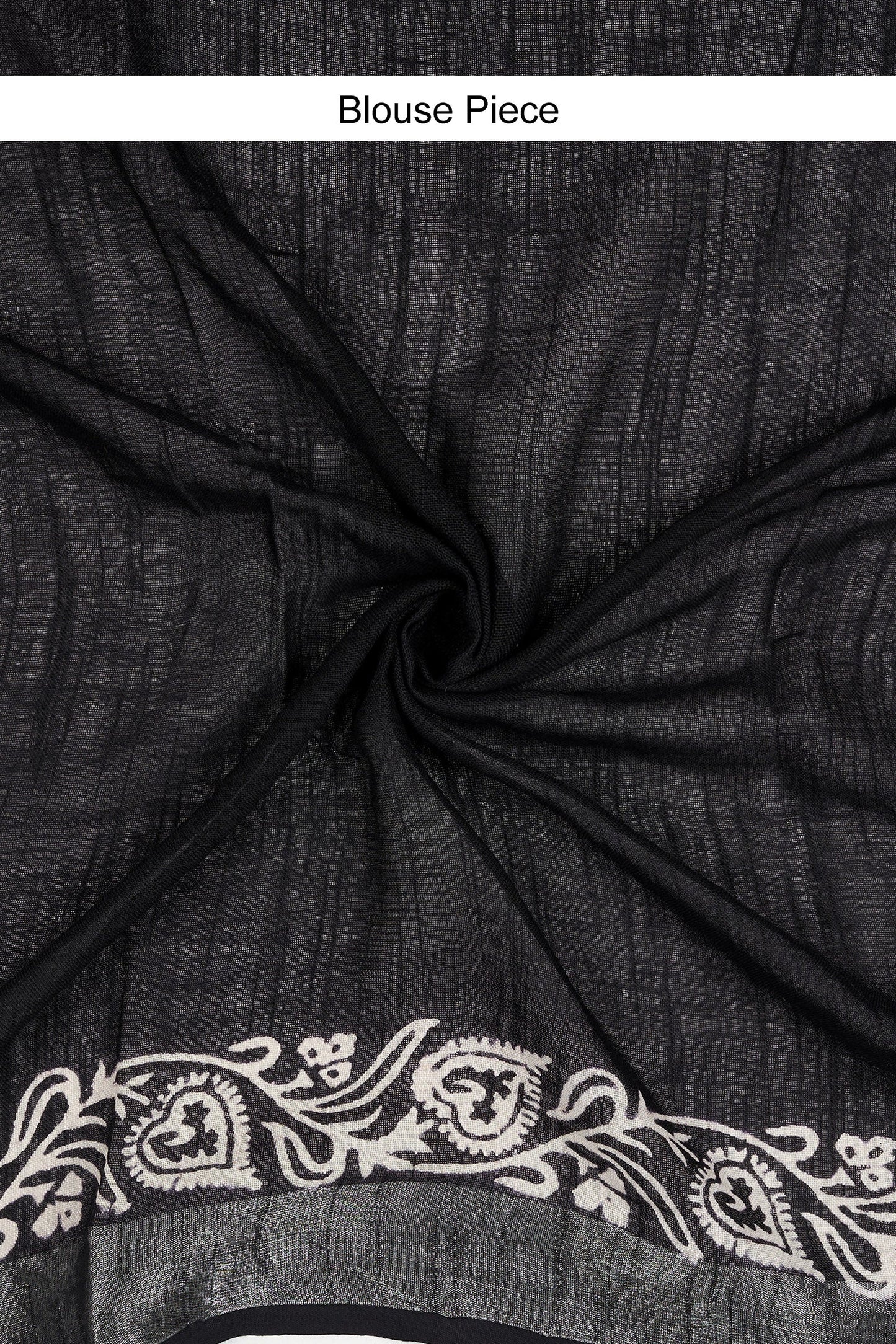 Teejh Navisha Black Hand Blockprint Saree