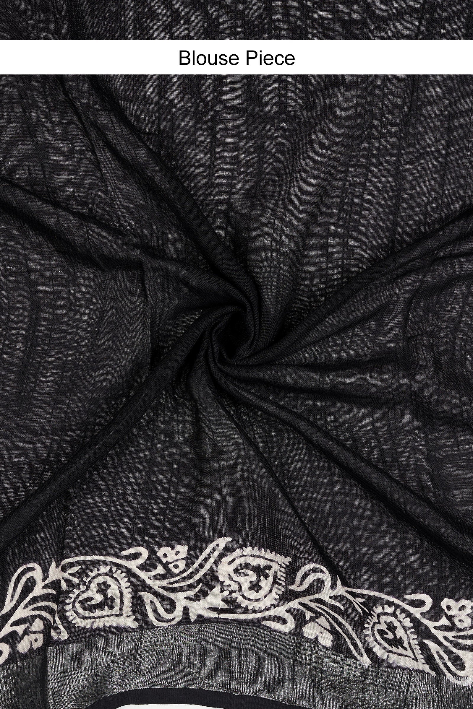 Teejh Navisha Black Hand Blockprint Saree