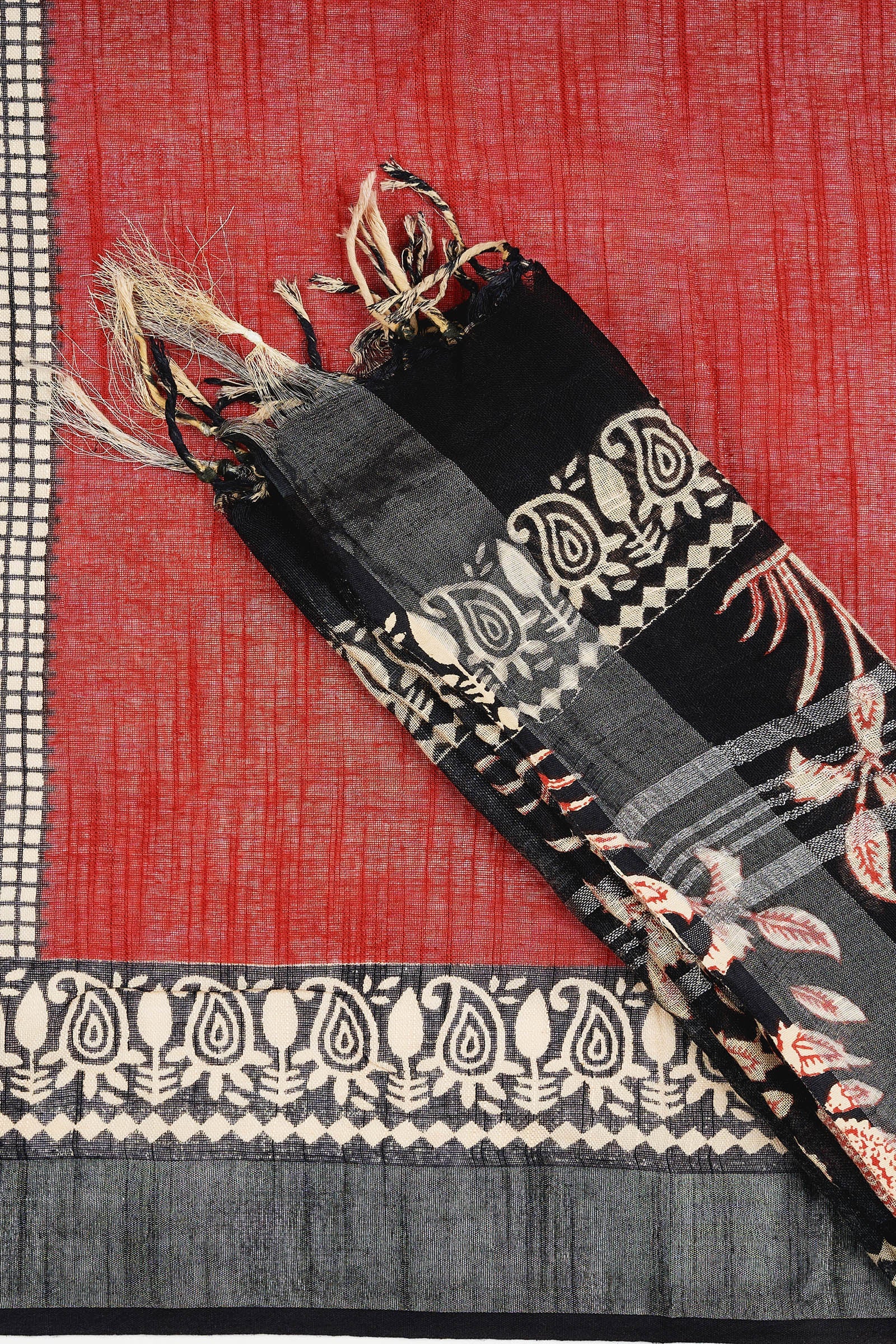 Teejh Dholira Hand Blockprint Saree
