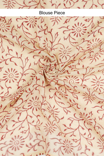 Teejh Dholira Hand Blockprint Saree