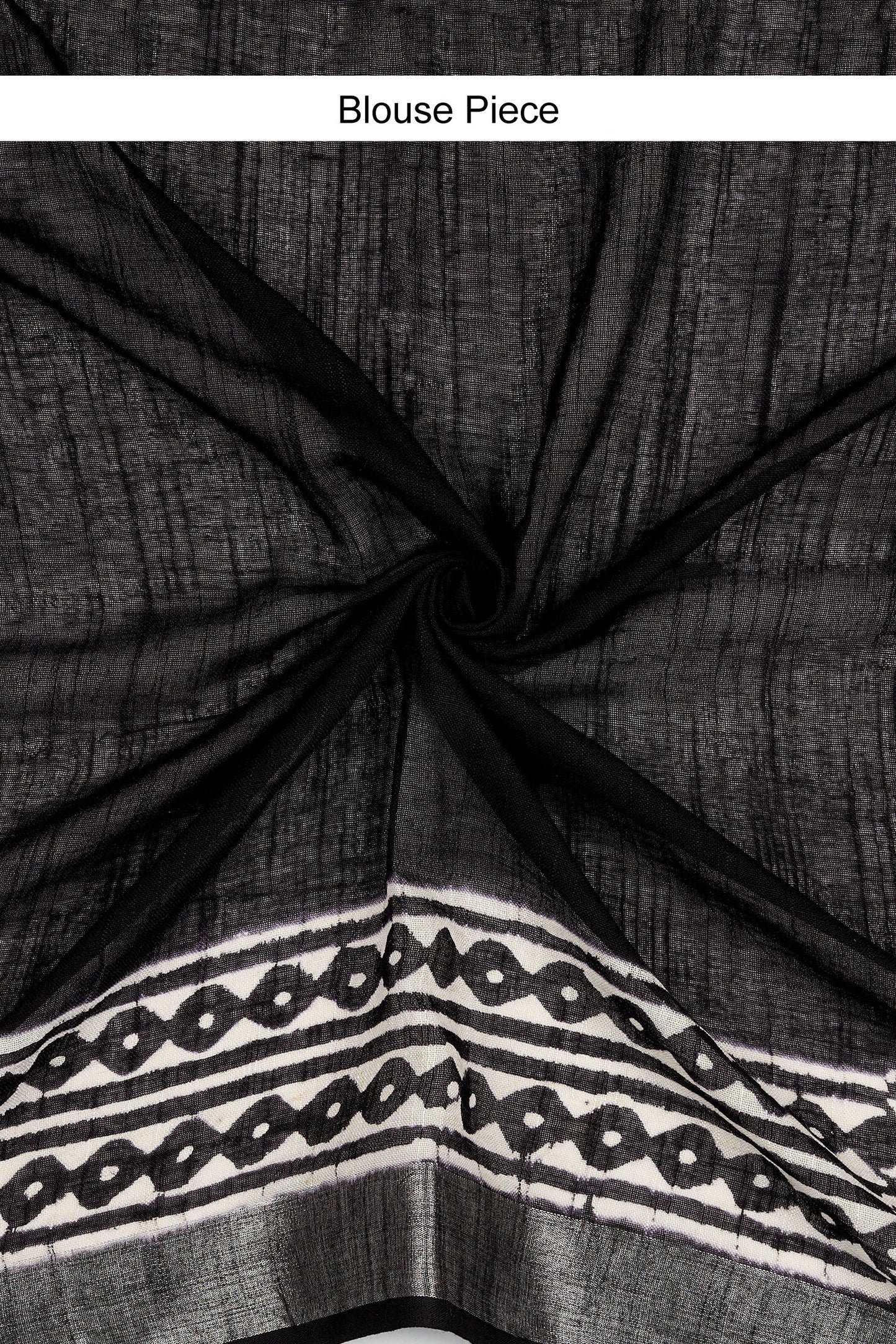 Teejh Kanvani Black Hand Blockprint Saree