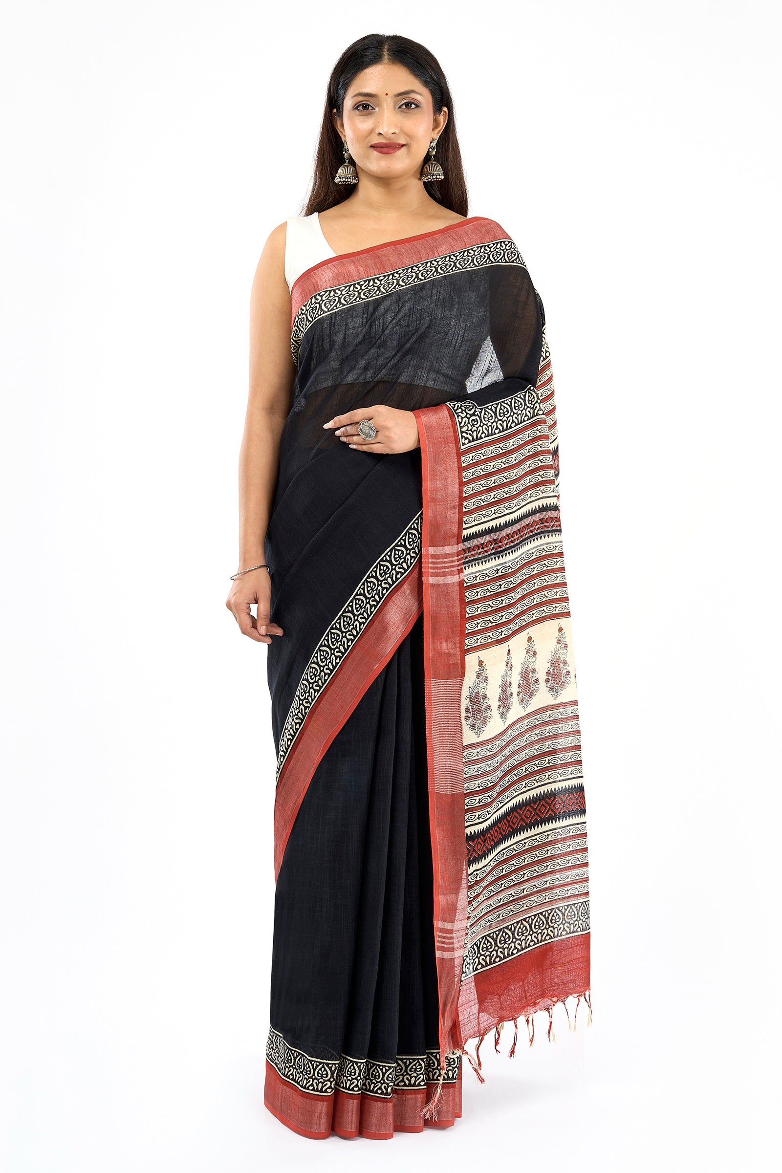 Teejh Vaapika Hand Blockprint Saree