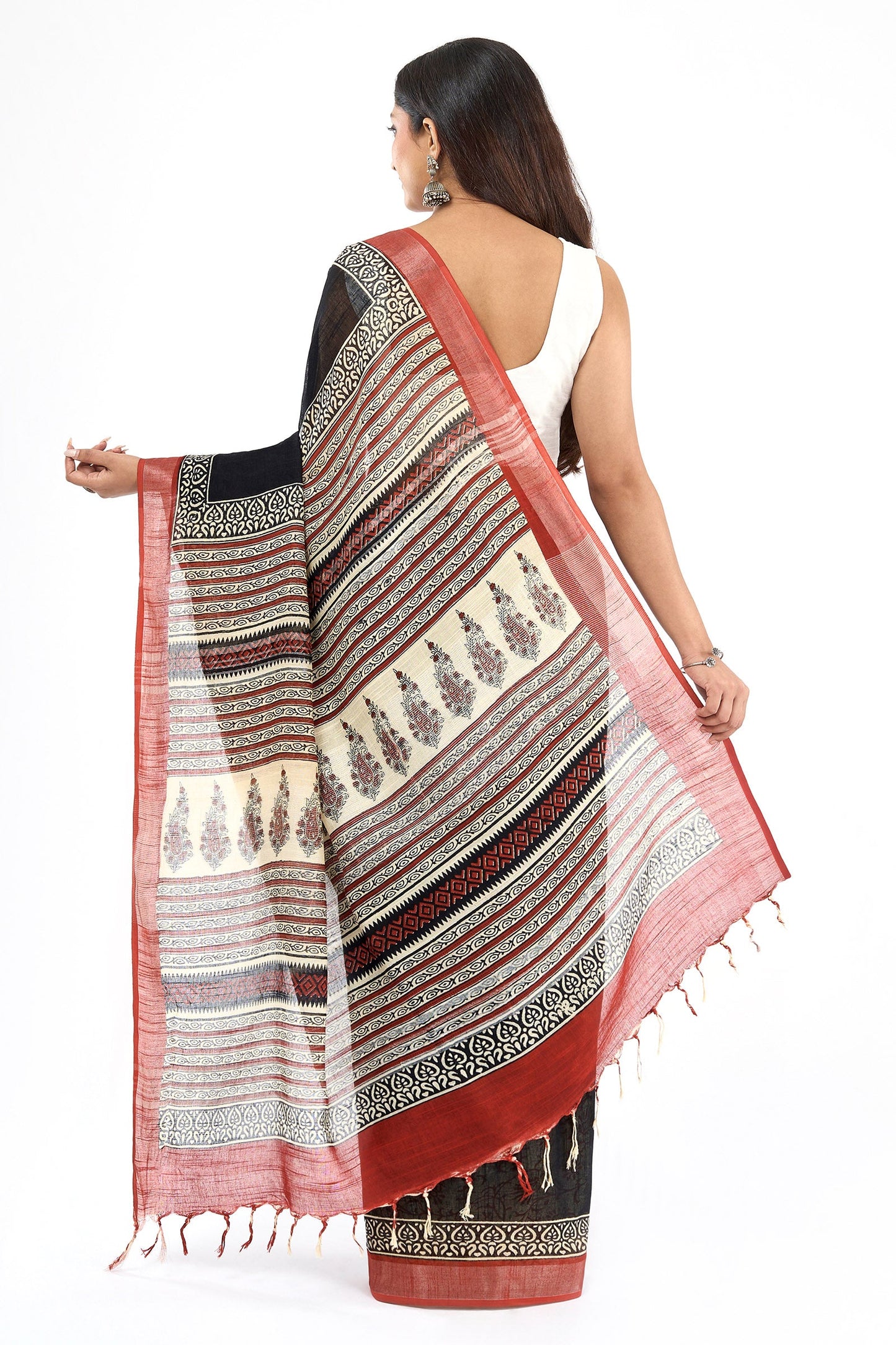 Teejh Vaapika Hand Blockprint Saree