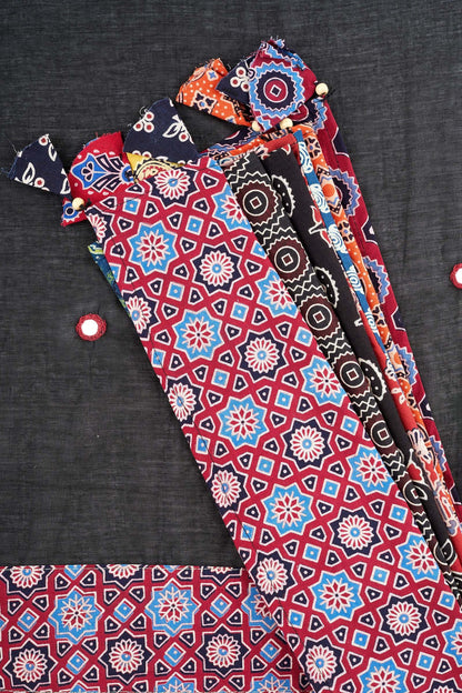 Tejika Black Applique & Mirror Work Saree