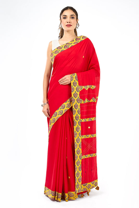 Yavanika Applique & Mirror Work Saree