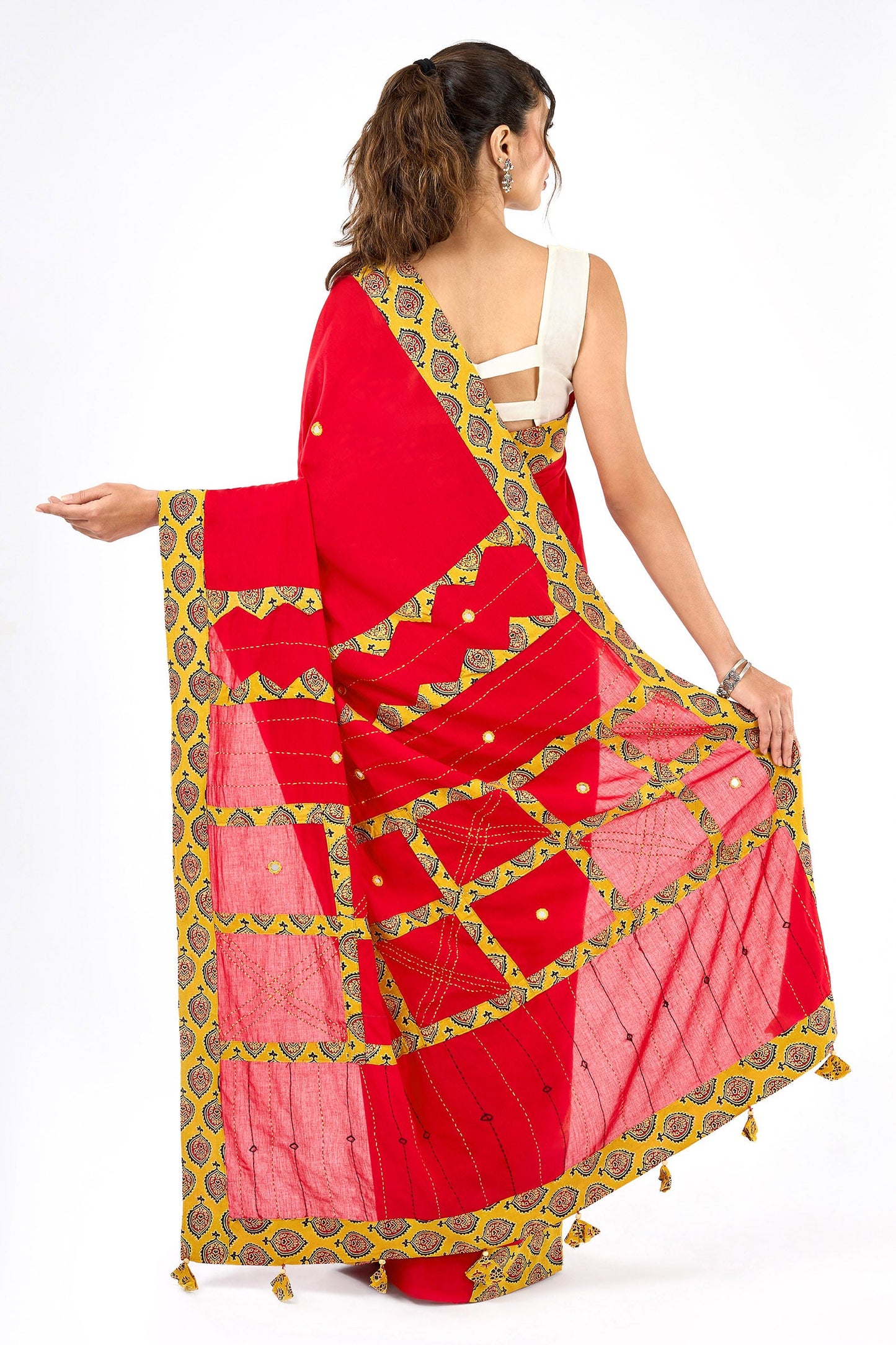 Yavanika Applique & Mirror Work Saree