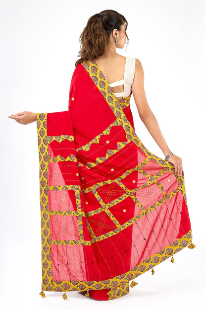 Yavanika Applique & Mirror Work Saree