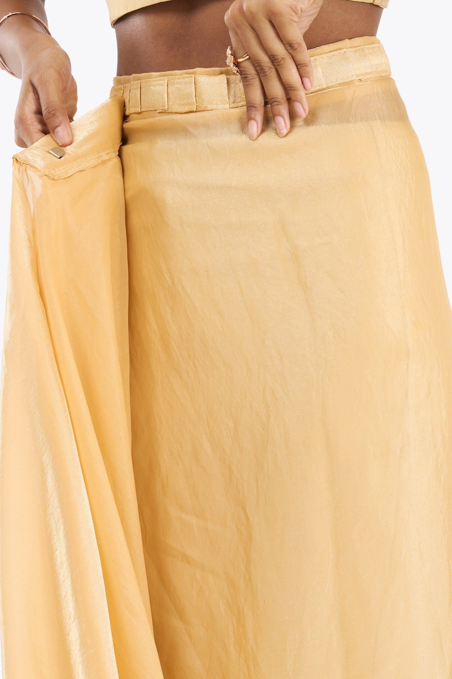 Jyoshita Golden Pre-Draped Saree