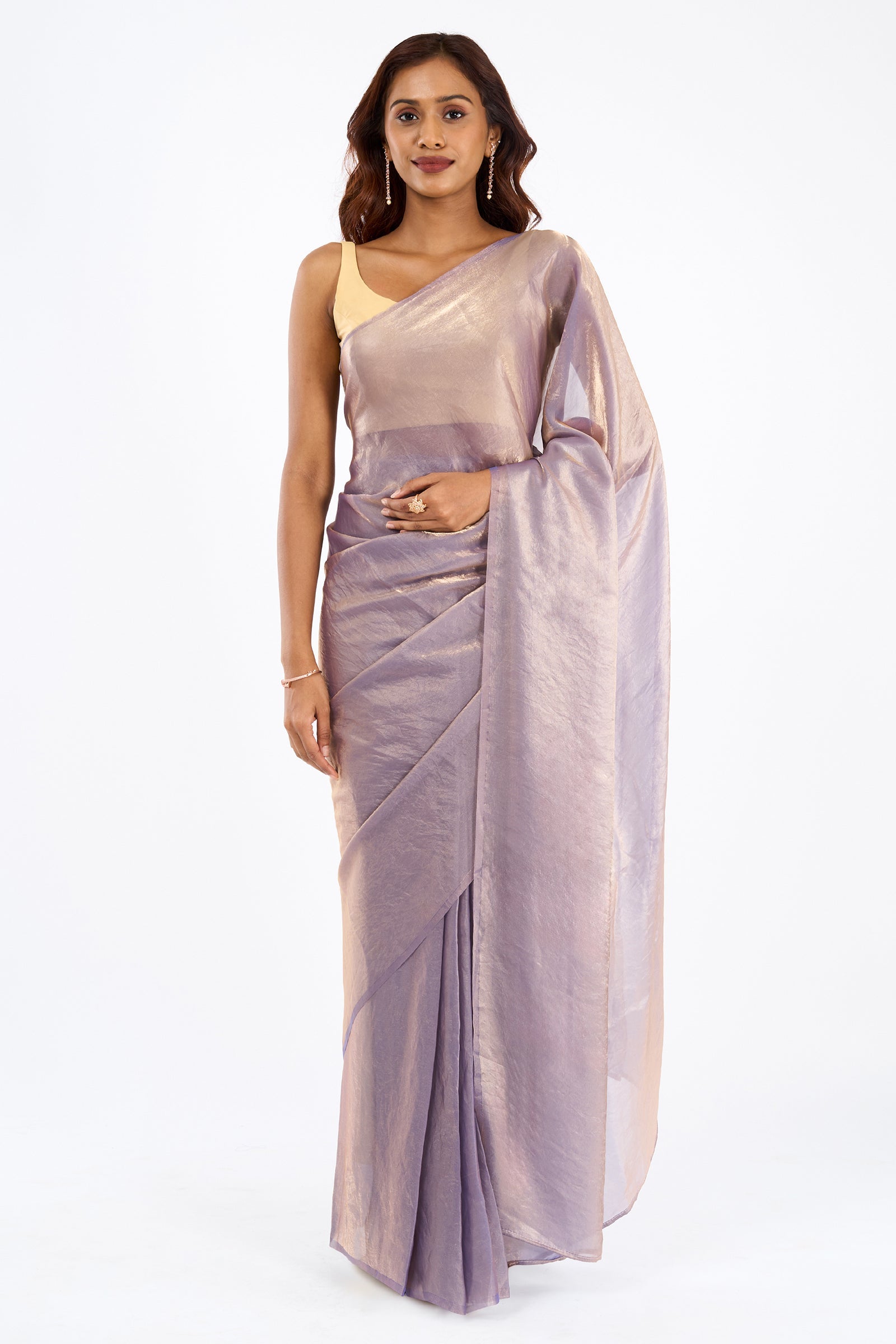 Dharvani Lavender Pre-Draped Saree