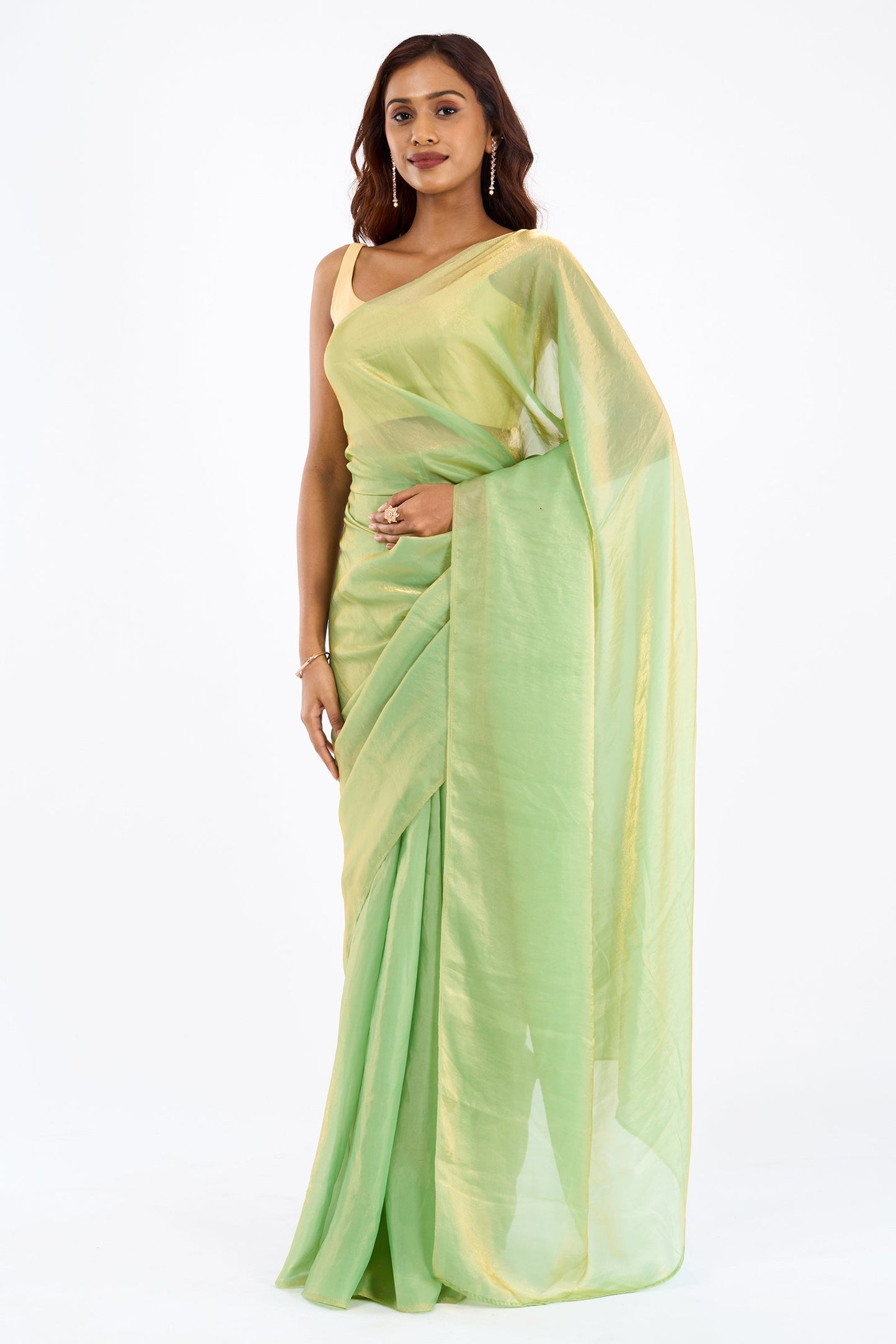 Yamisha Pastel Green Pre-Draped Saree