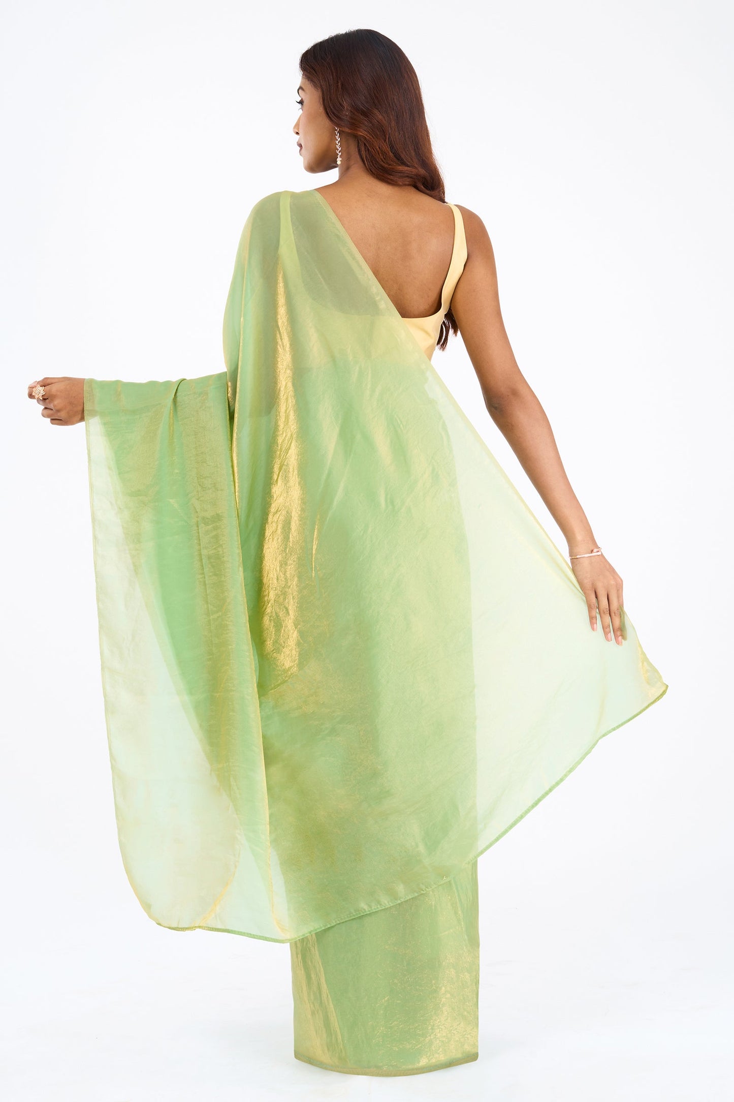 Yamisha Pastel Green Pre-Draped Saree