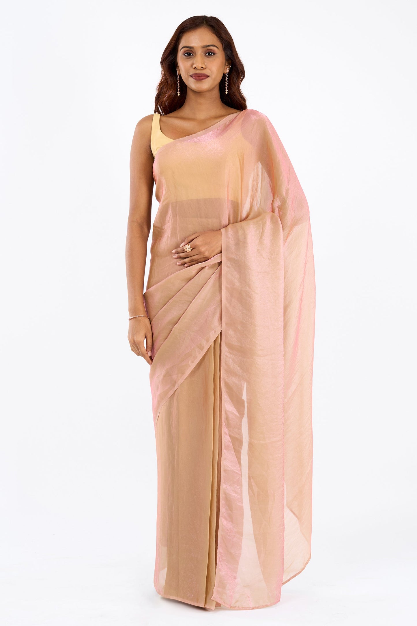 Ravanya Pastel Pink Pre-Draped Saree