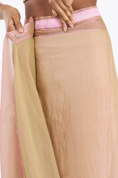 Ravanya Pastel Pink Pre-Draped Saree
