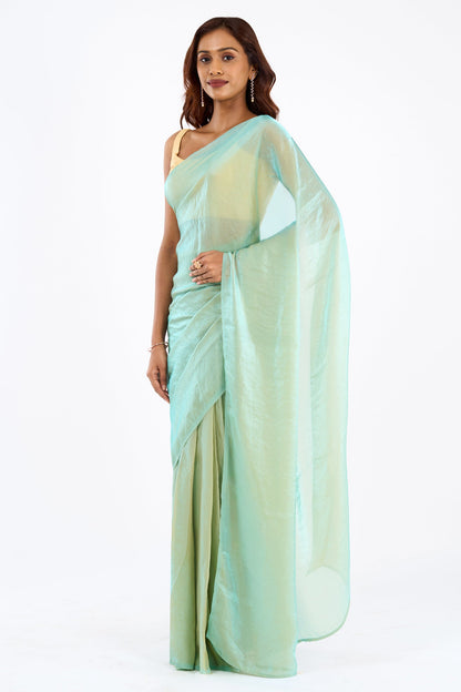 Vritika Baby Blue Pre-Draped Saree