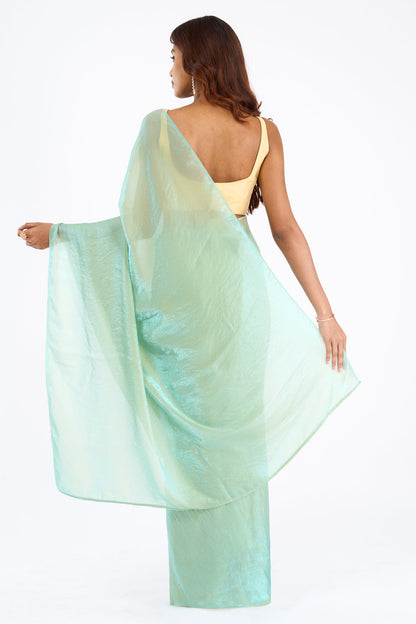 Vritika Baby Blue Pre-Draped Saree