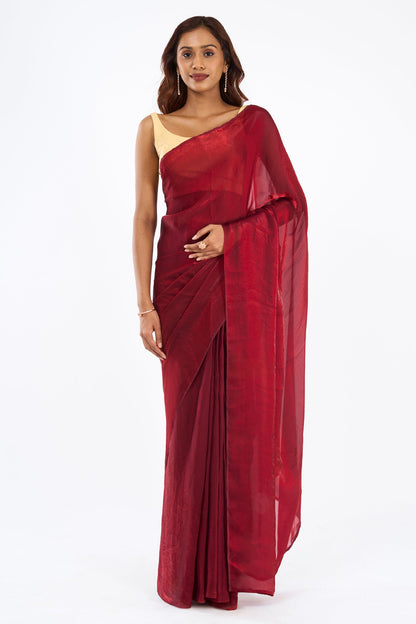Lavitha Maroon Pre-Draped Saree