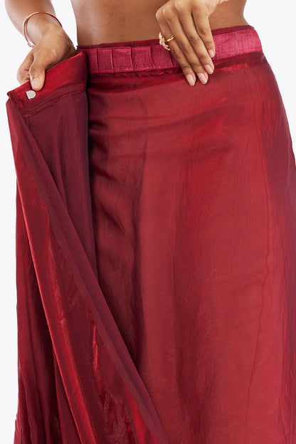 Lavitha Maroon Pre-Draped Saree