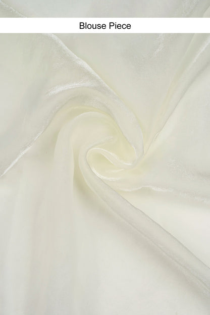Kavyani Cream Pre-Draped Saree